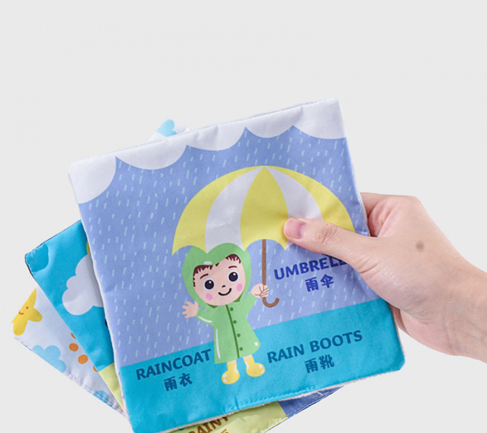 Cub Textil Cutia cu servetele Jucarie senzoriala Montessori Jollybaby Vremea [5]