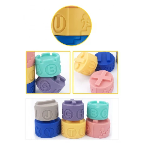 Cuburi Bebelusi Senzoriale din Silicon Stivuire Litere 3D [2]