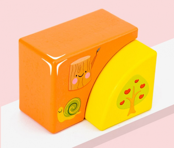 Set Cuburi de constructie cu animale din lemn cu cutie [2]