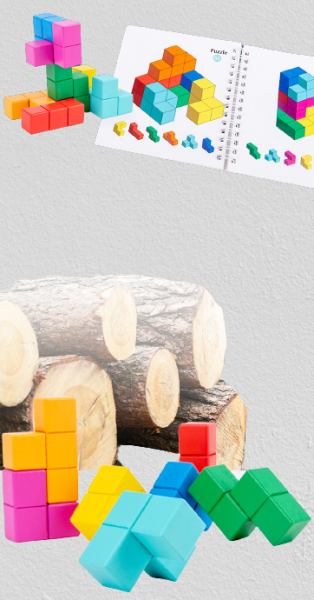 Cuburi lemn de construit 3D Puzzle [3]