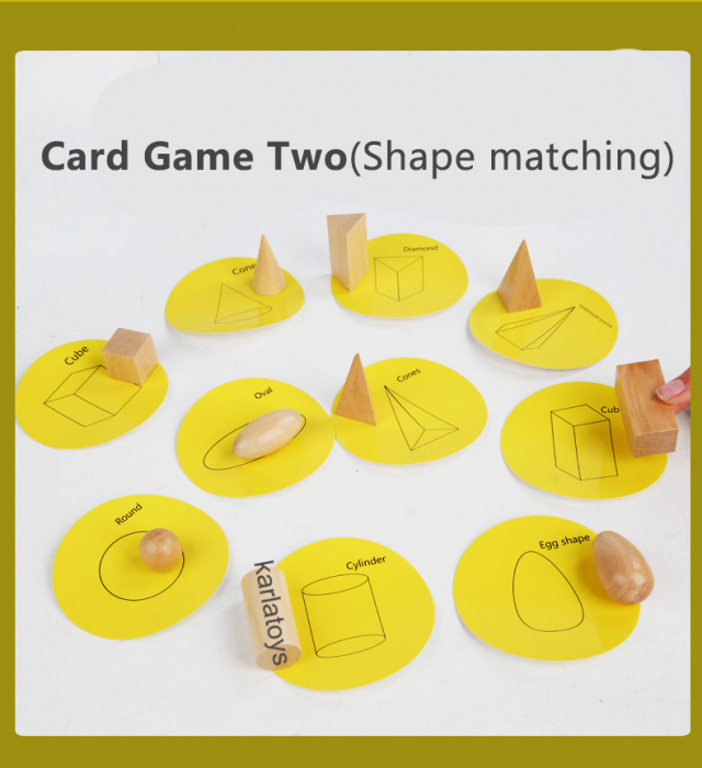 Se Cuburi  Montessori din lemn Forme geometrice 3D [4]