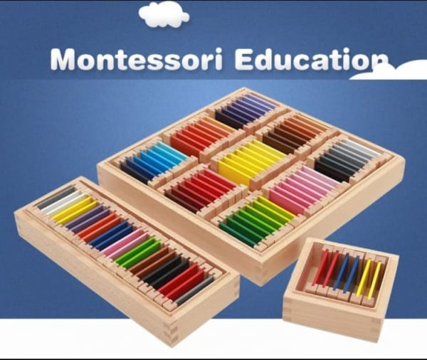 Cutia Cromatica de culori Montessori Lemn - Tablete Multicolore [10]