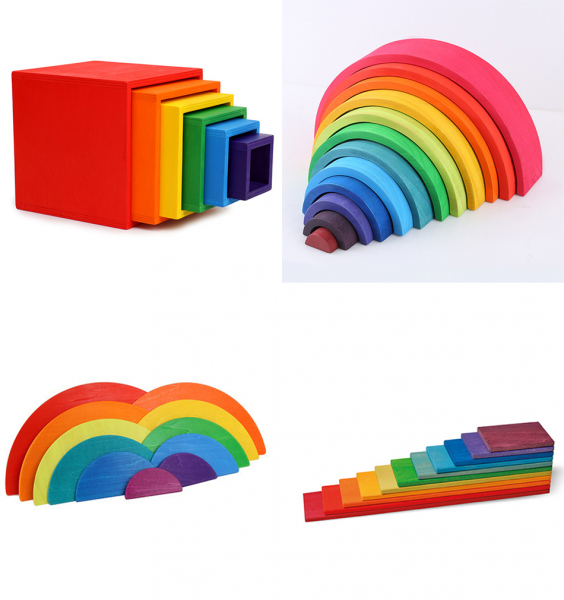 Montessori Rainbow Blocks - Placute Curcubeu 11 piese [3]