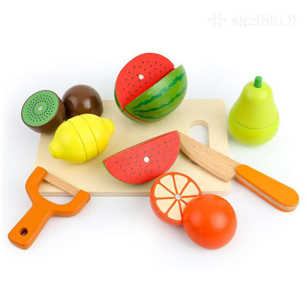 Joc de lemn Ladita cu  legume de feliat cu magnet [4]