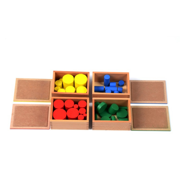 Joc Lemn Montessori Cilindrii Knobless [5]