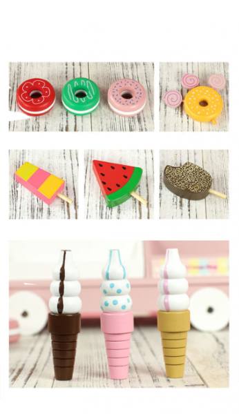 Carucior Inghetata si Gogosi de Lemn - Stand de lemn Ice cream - Donut [2]