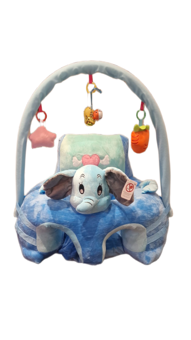 Fotoliu Bebe Sit Up din Plus cu Arcada de Jucarii Elefant Albastru Gri [2]