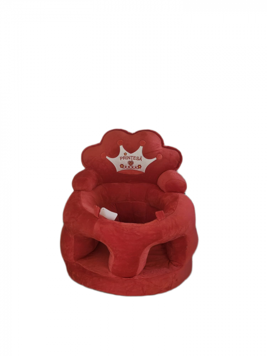 Fotoliu bebe Sit-Up din plus Printesa Rosu 46x45x25 cm [2]