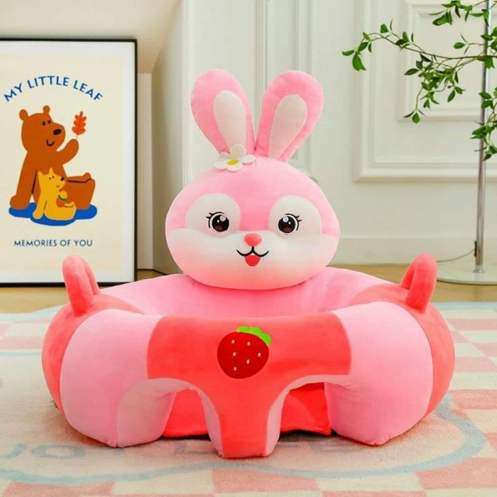 Fotoliu din Plus Bebelus cu spatra si manere Sit Up Iepuras Roz [1]