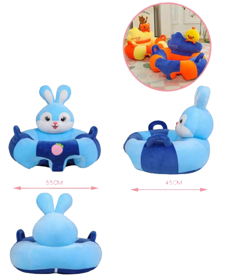 Fotoliu din Plus Bebelus cu spatra si manere Sit Up Iepuras Albastru [2]
