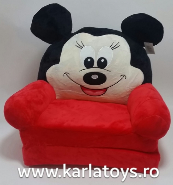 Fotoliu extensibil din plus Mickey Mouse  rosu 80 cm [2]