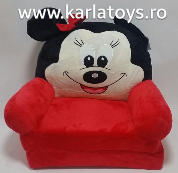 Fotoliu extensibil din plus Minnie Mouse  Rosu 80 cm [2]