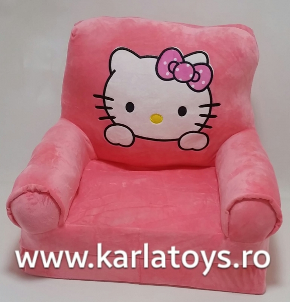 Fotoliu extensibil Hello Kitty din plus pentru copii 80 cm [2]