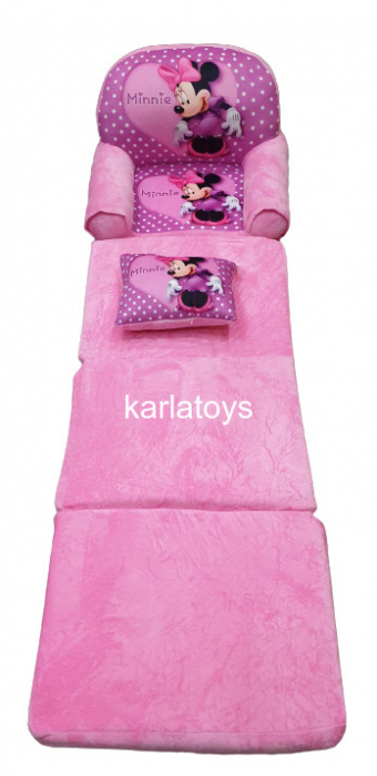Fotoliu Extensibil Plus Minnie Mouse Roz cu Pernuta [2]