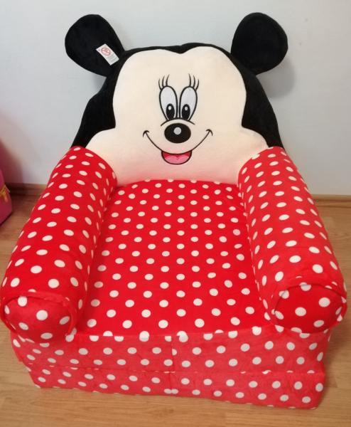 Fotoliu extensibil XXL din plus Mickey Mouse cu buline  120 cm [6]
