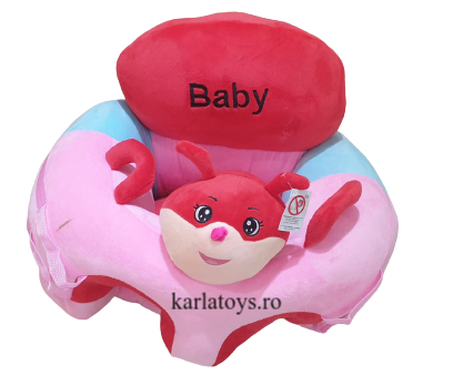 Fotoliu Plus Bebe sit up cu arcada de jucarii  Baby roz [2]