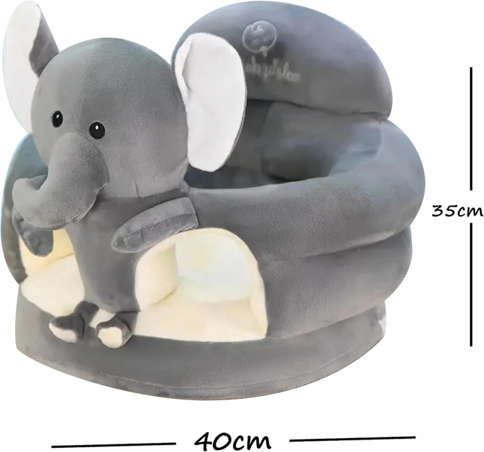 Fotoliul tip sit up de plus pentru bebeluși, model Elefant Gri [2]