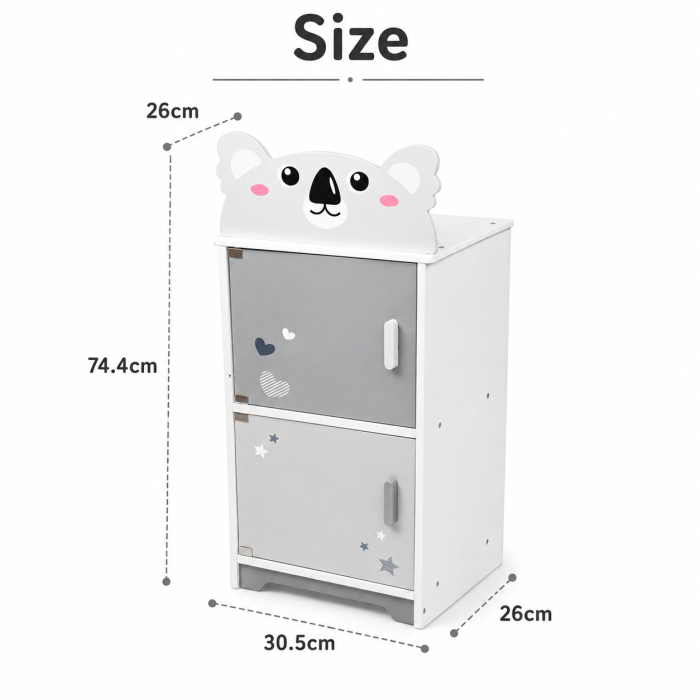 Frigider din Lemn pentru Copii, Design Koala, Jucarie [2]