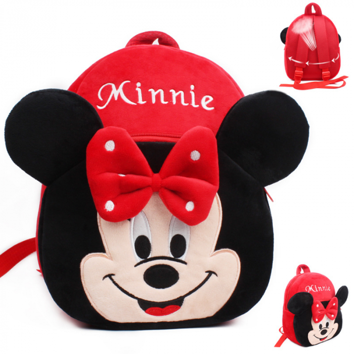 Ghiozdan din plus Minnie Mouse cu buzunare pentru Gradinita [2]