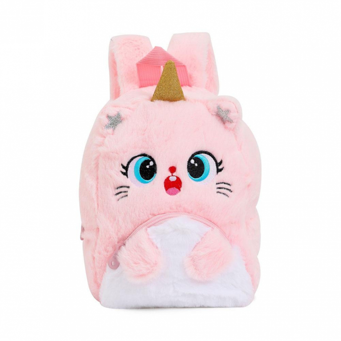 Ghiozdan Din Plus Pisica Unicorn 3D Rucsac Gradinita din PLus Pisica Unicorn [4]
