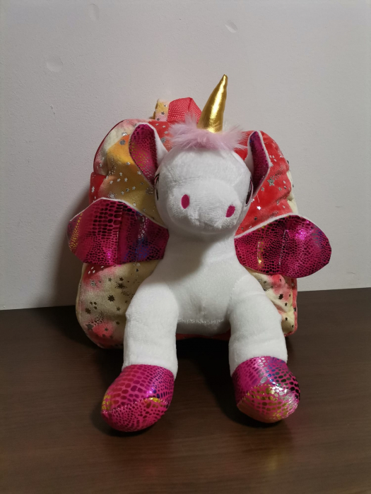 Ghiozdan Din Plus Unicorn 3D Rucsac Gradinita din PLus Unicorn [5]