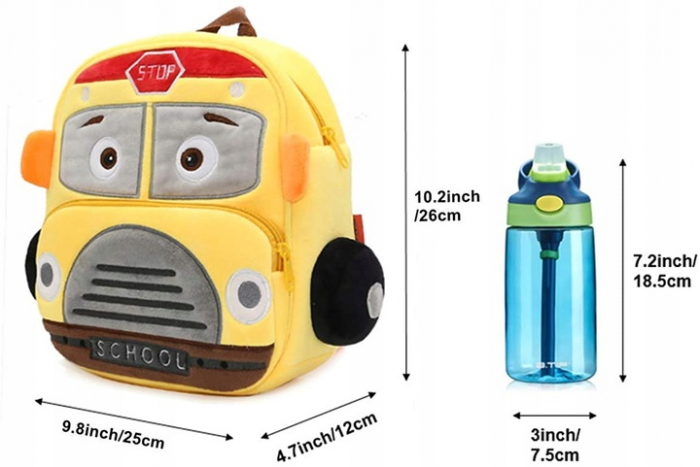 Ghiozdan Rucsac 3D Plus Autobuzul de Scoala [3]
