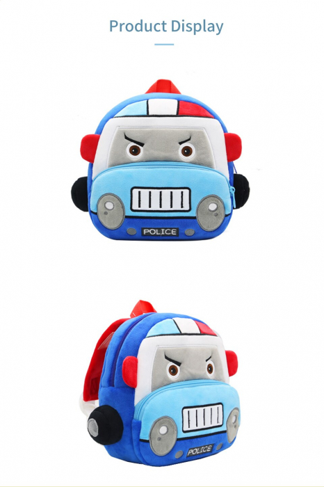 Ghiozdan Rucsac din Plus 3D Masina de politie cu Bretele Reglabile [2]