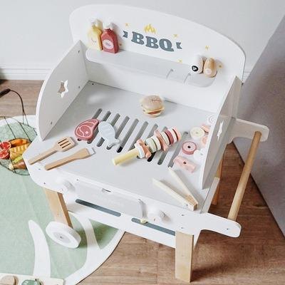Gratar Lemn Copii cu Roti Grill BBQ Nunukids [4]