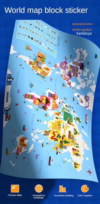 Joc Creativ  Puzzle Educational Harta Lumii Mideer cu Sticker [5]
