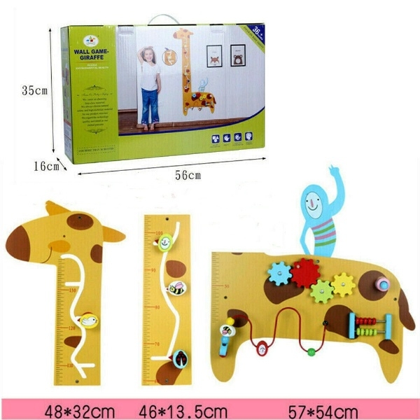 Placa de Masurat din Lemn Girafa cu Activitati – Panou Busy Board Senzorial pentru Copii [2]