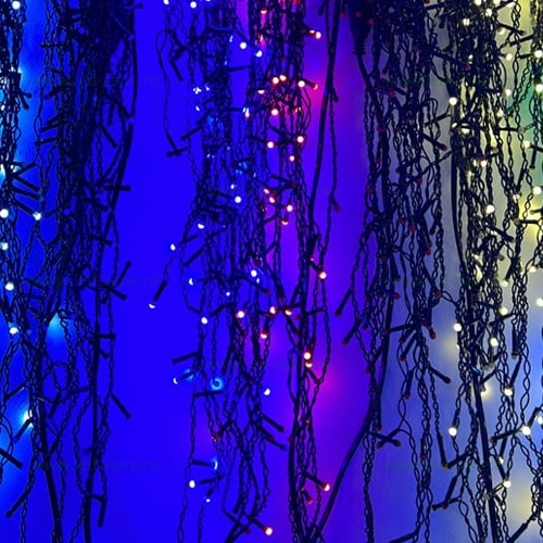 Instalatie tip turturi lumina rece exterior cu fir gros 120led v8  5.5m [2]