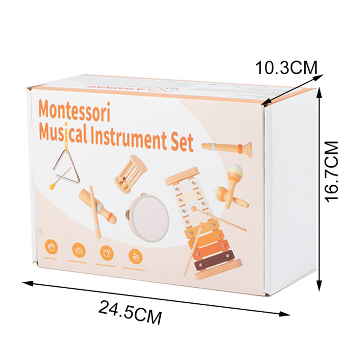 Instrumente Muzicale Montessori din Lemn pentru Copii - Set 7 bucati [7]