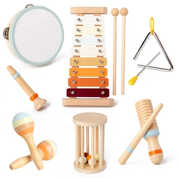 Instrumente Muzicale Montessori din Lemn pentru Copii - Set 7 bucati [2]