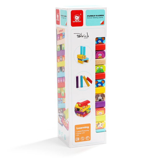 Joc din Lemn Jenga cu Animale Topbright - Turnu Instabil [4]