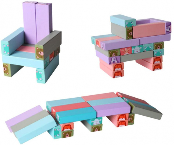 Joc din Lemn Jenga cu Animale [4]