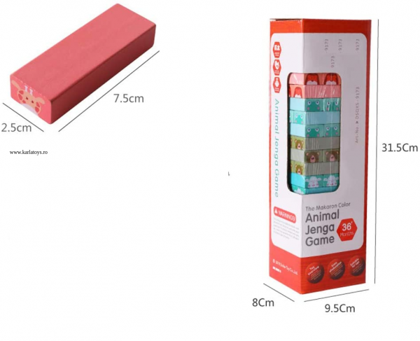 Joc din Lemn Jenga cu Animale [6]