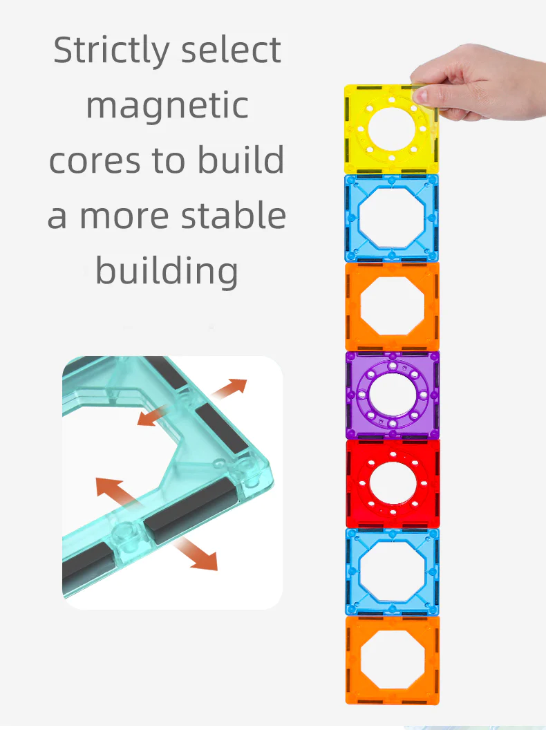 Joc de constructie Magnetic Tiles Pipelines de la Onshine [2]