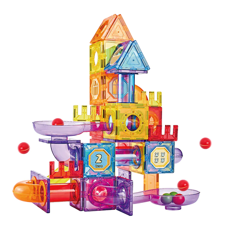 Joc de constructie Magnetic Tiles Pipelines de la Onshine [2]
