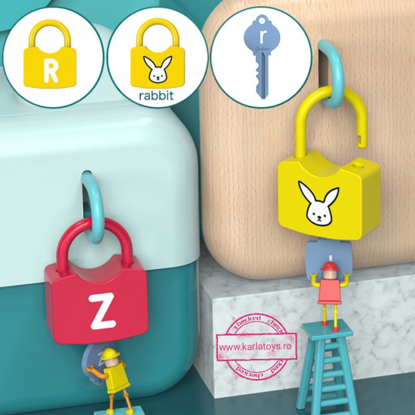 Joc educativ Lacate si Chei Onshine – Asociază literele, cifrele si imaginile [7]