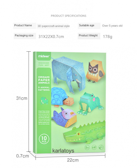Joc Creativ Oregami Animale Mideer Animale 3D [8]