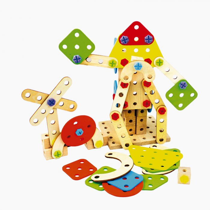 Joc de constructie din lemn tip Montessori [1]