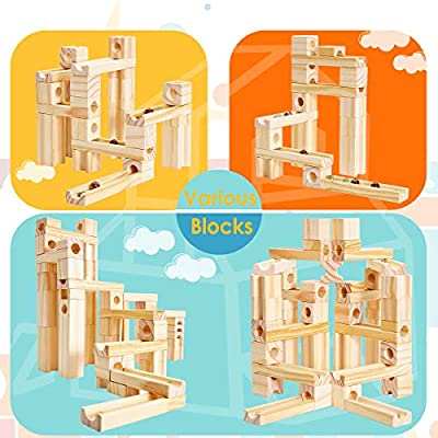 Joc de Construit din Lemn Circuit cu Bile - Joc lemn Marble Run Onshine [4]