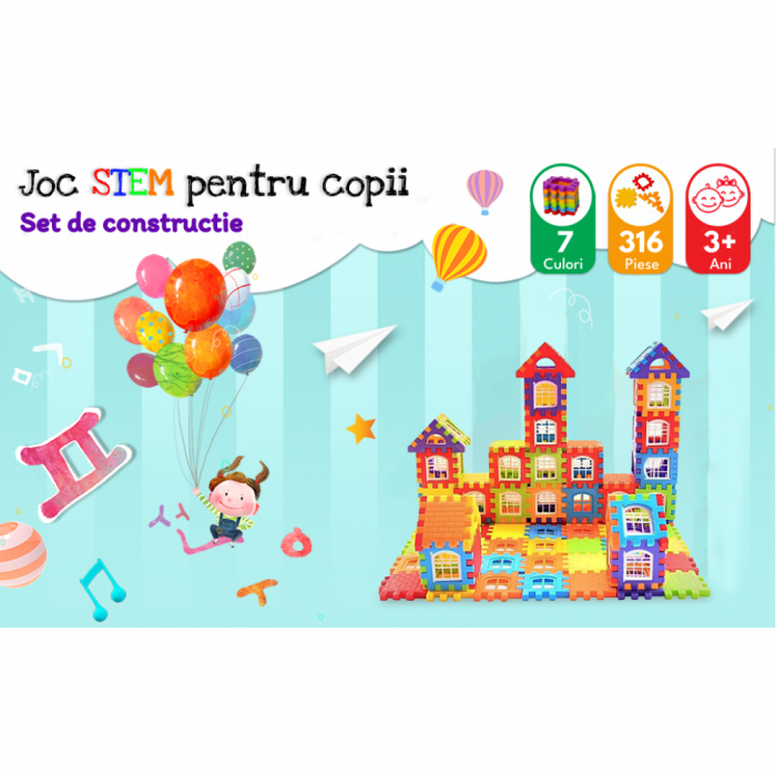 Joc de Construit cuburi 316 piese din plastic [2]