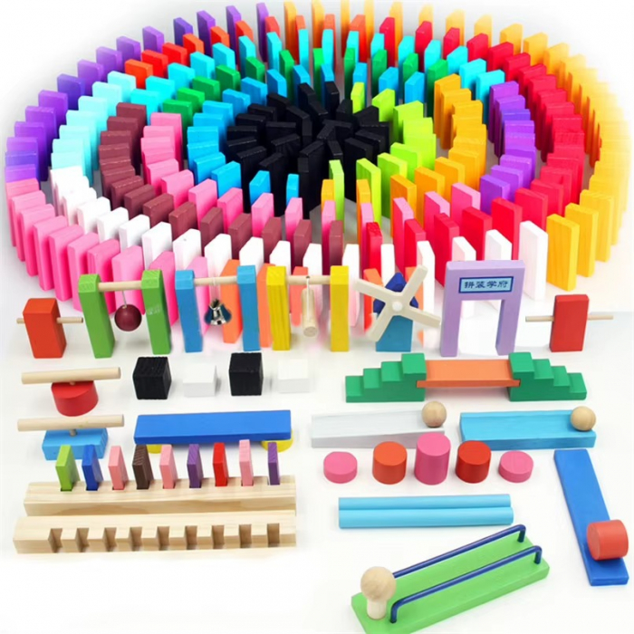 Joc de lemn Domino  cu piese colorate si capcane [5]
