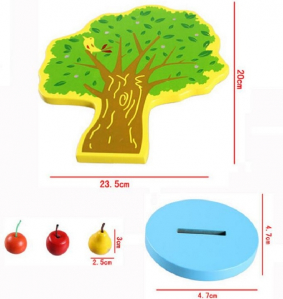 Joc de Lemn Montessori Pomul cu Mere - Apple Tree [3]