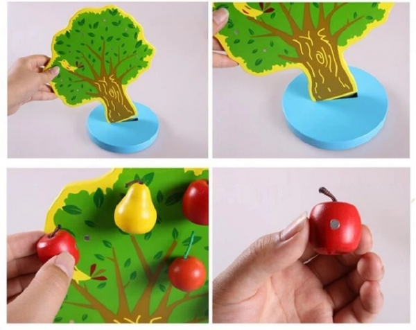 Joc de Lemn Montessori Pomul cu Mere - Apple Tree [4]