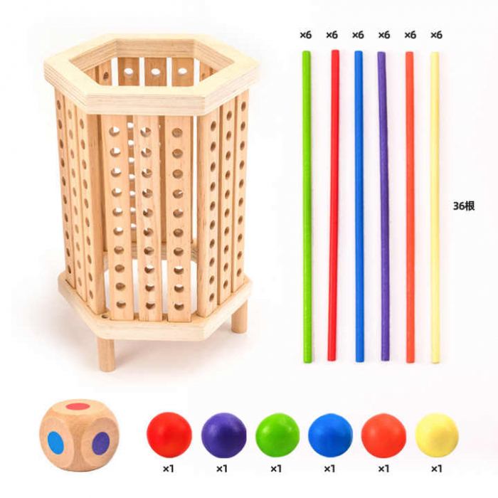 Joc de Masa Montessori din Lemn Jenga Betisoare – Jucarie Educativa pentru Copii [4]