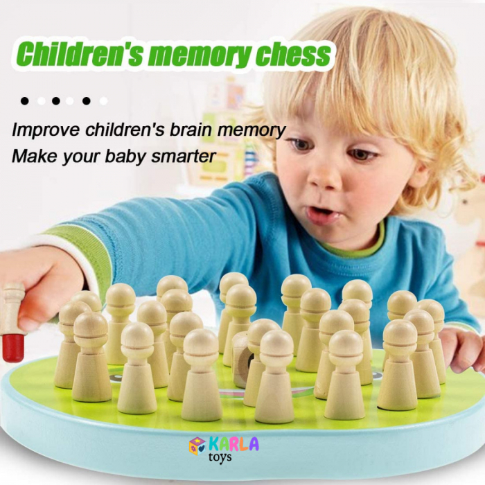 Joc de Memorie Sah din Lemn si Tintar Memory Chess 2 in 1 [7]