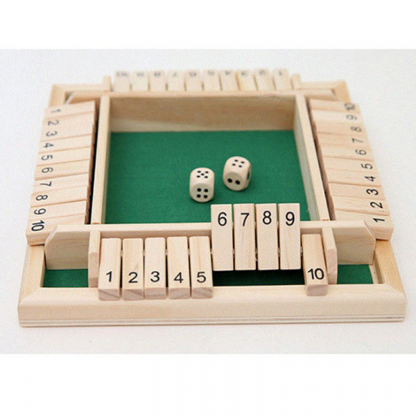 Tabla de joc numere - Joc de masa din lemn cu zaruri Shut the Box [11]
