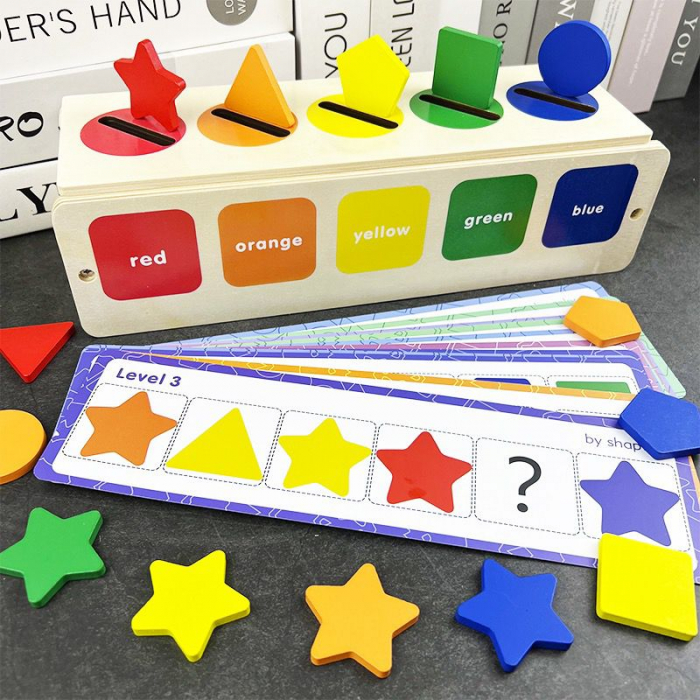 Joc de Sortare cu Forme geometrice si culori tip Montessori [3]